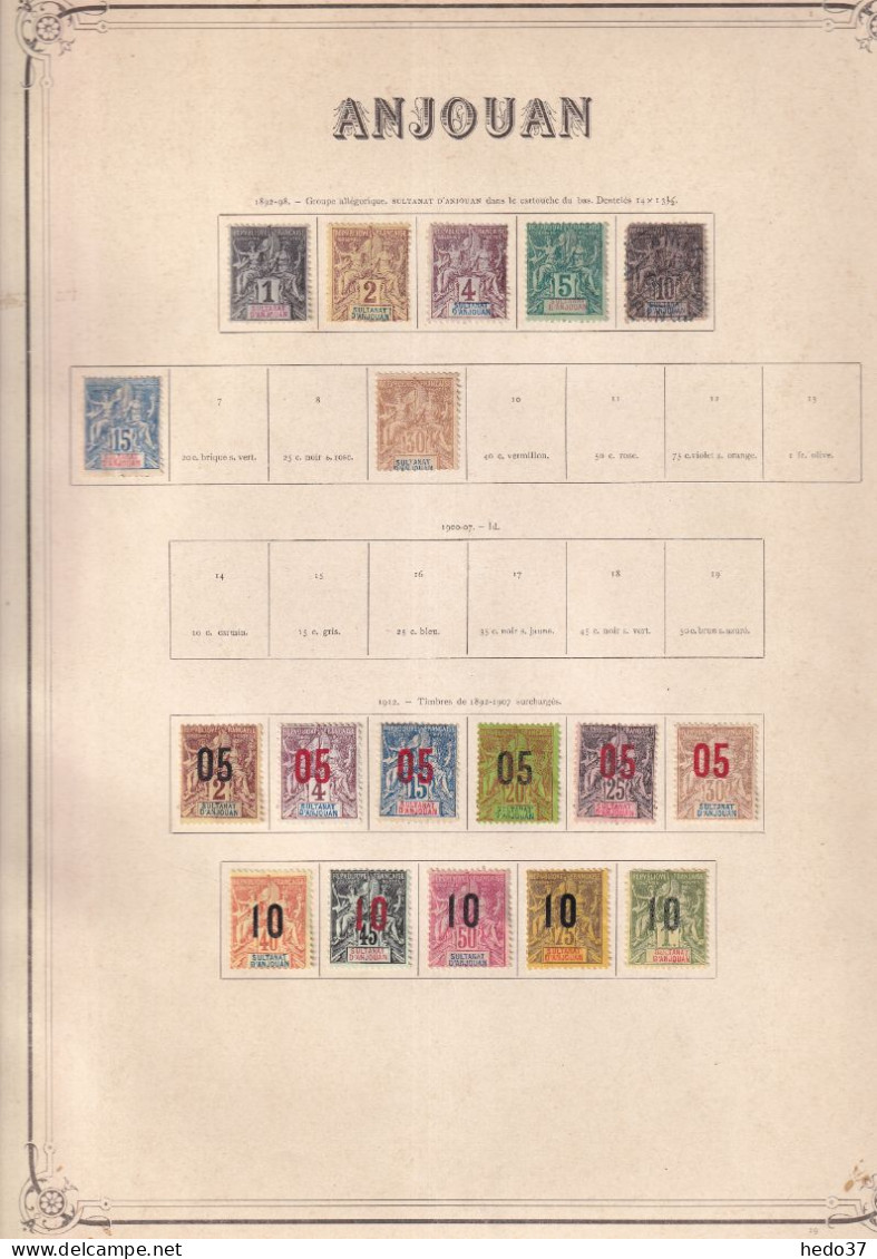 Anjouan - Collection Vendue Page Par Page - Neufs Sans Gomme / Oblitéré - B/TB - Unused Stamps