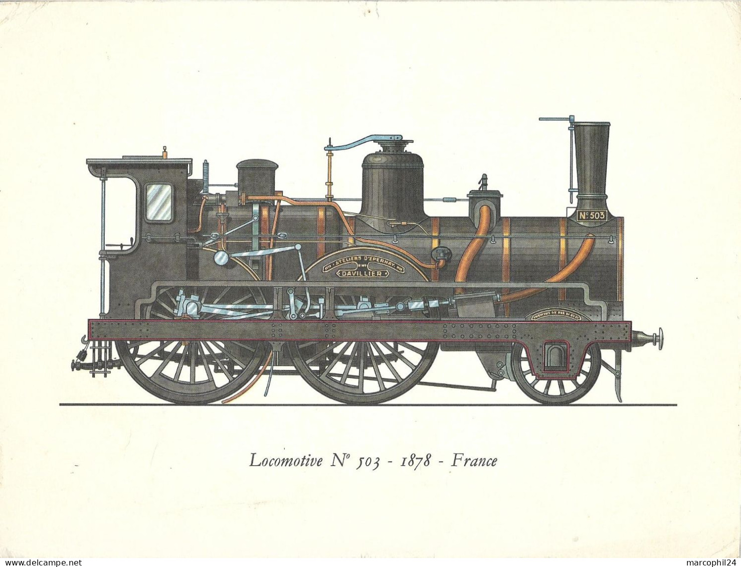 Publicité Pharma + SOFRAMYCINE + Histoire De La LOCOMOTIVE : N° 503 - 1878 - France +Laboratoires ROUSSEL 1963 + Epernay - Pubblicitari