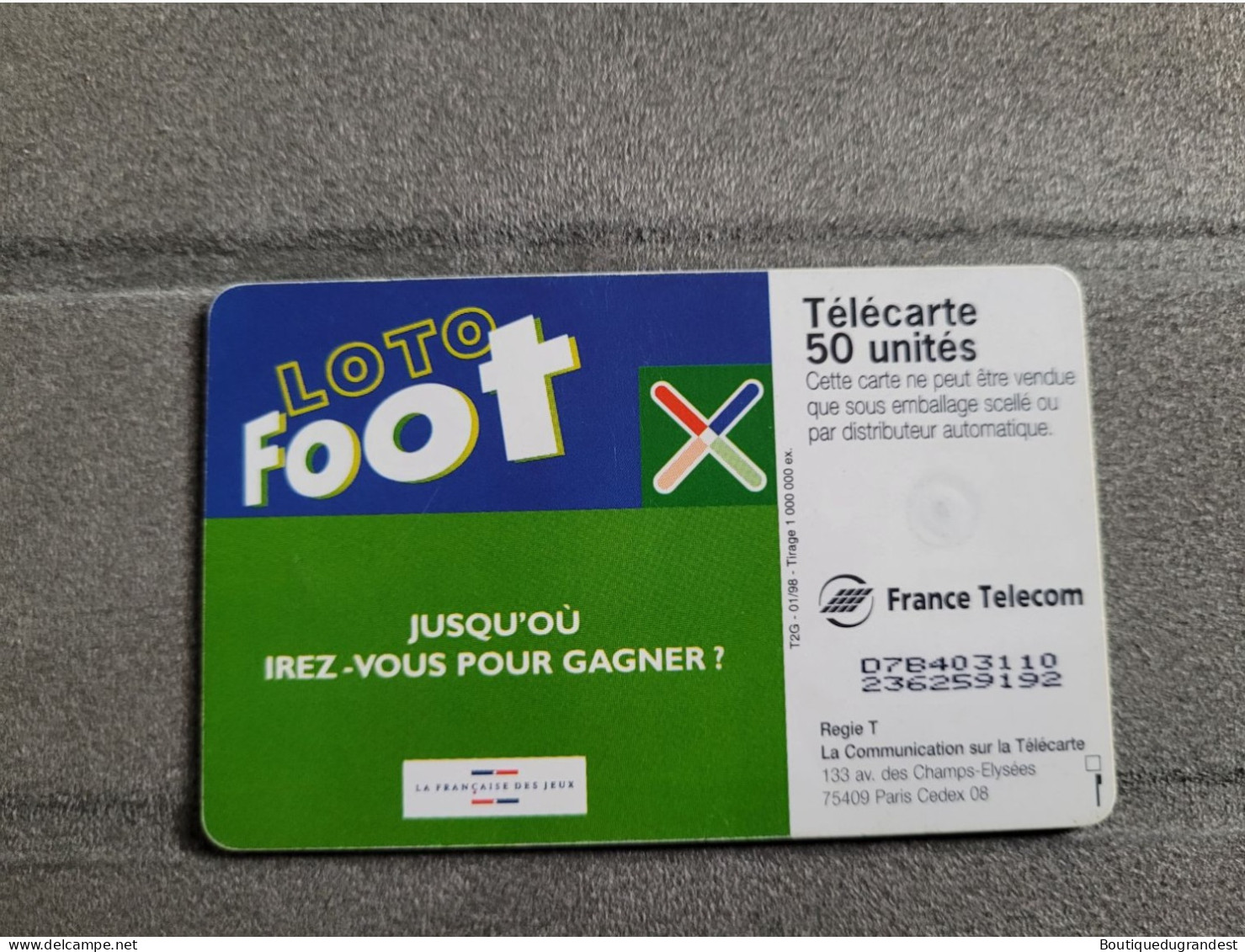 Télécarte 50 Loto Foot - Giochi