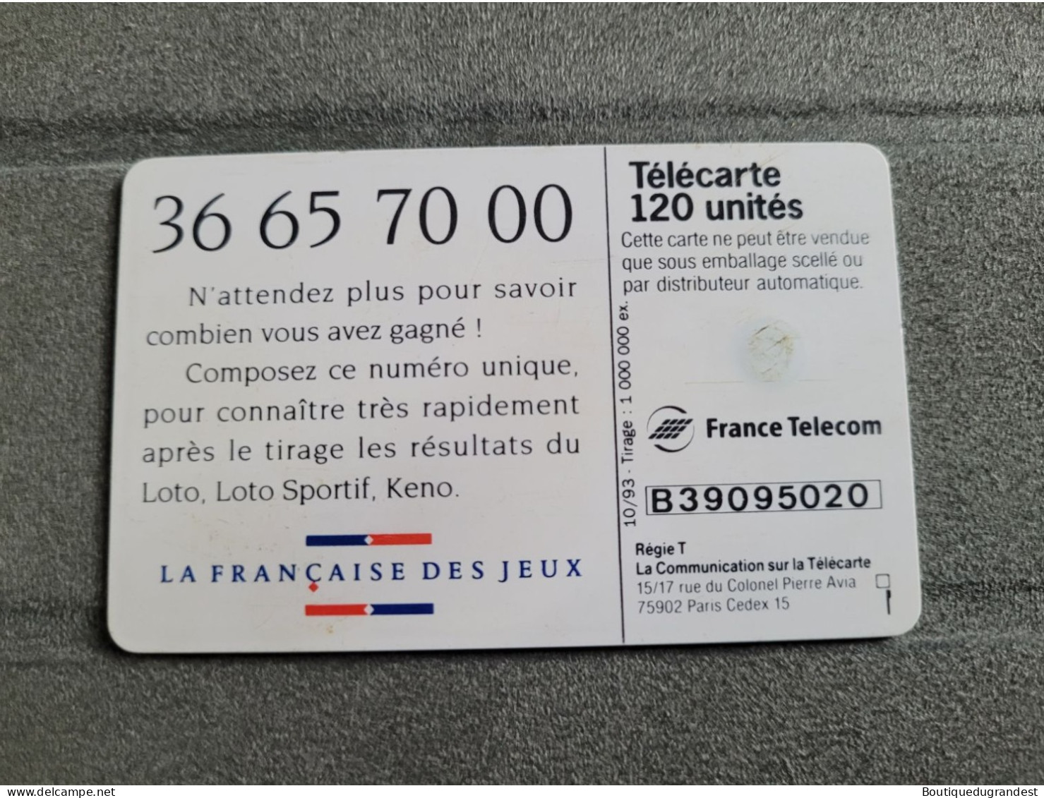 Télécarte 120 Loto - Giochi