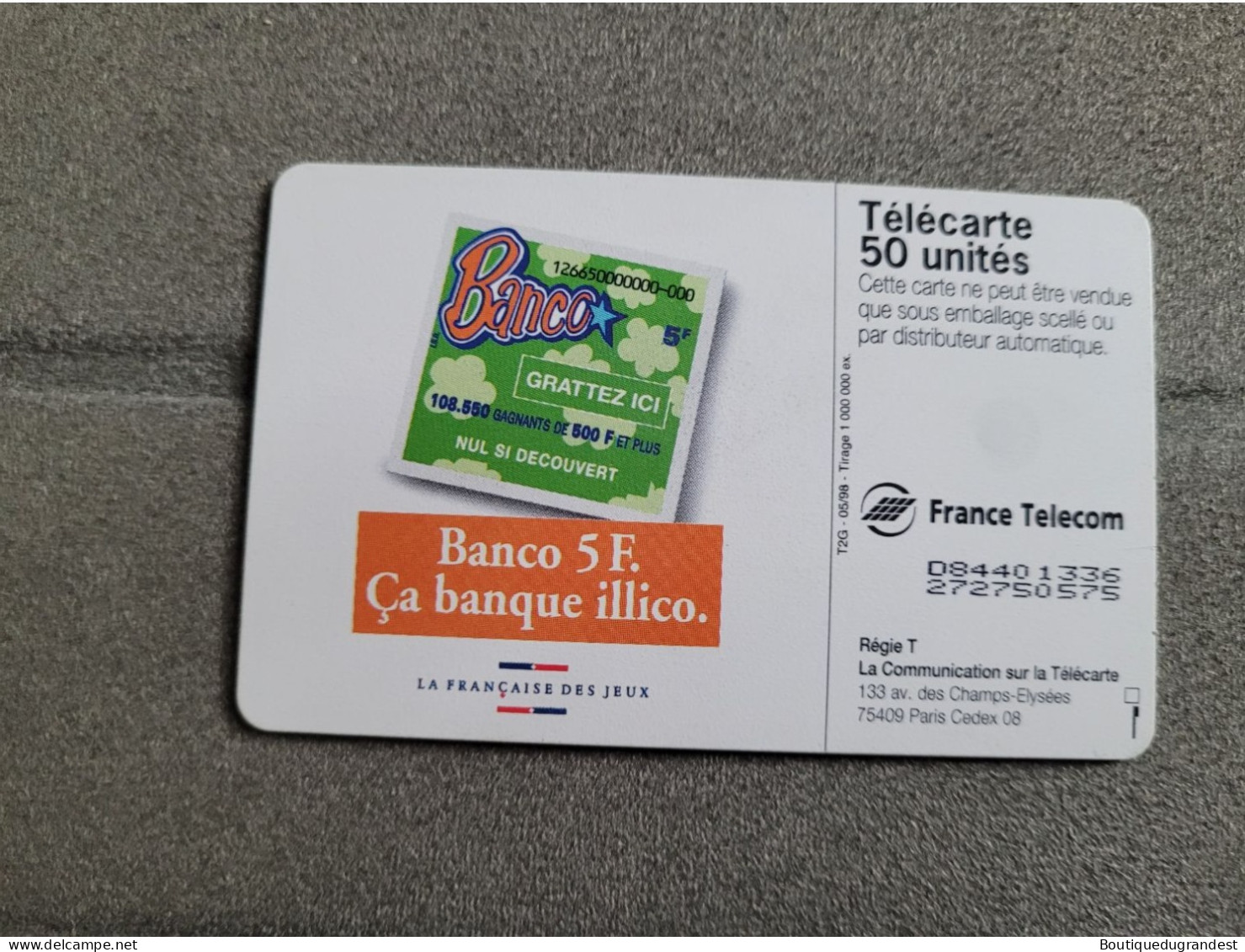 Télécarte 50 Banco Vert - Jeux