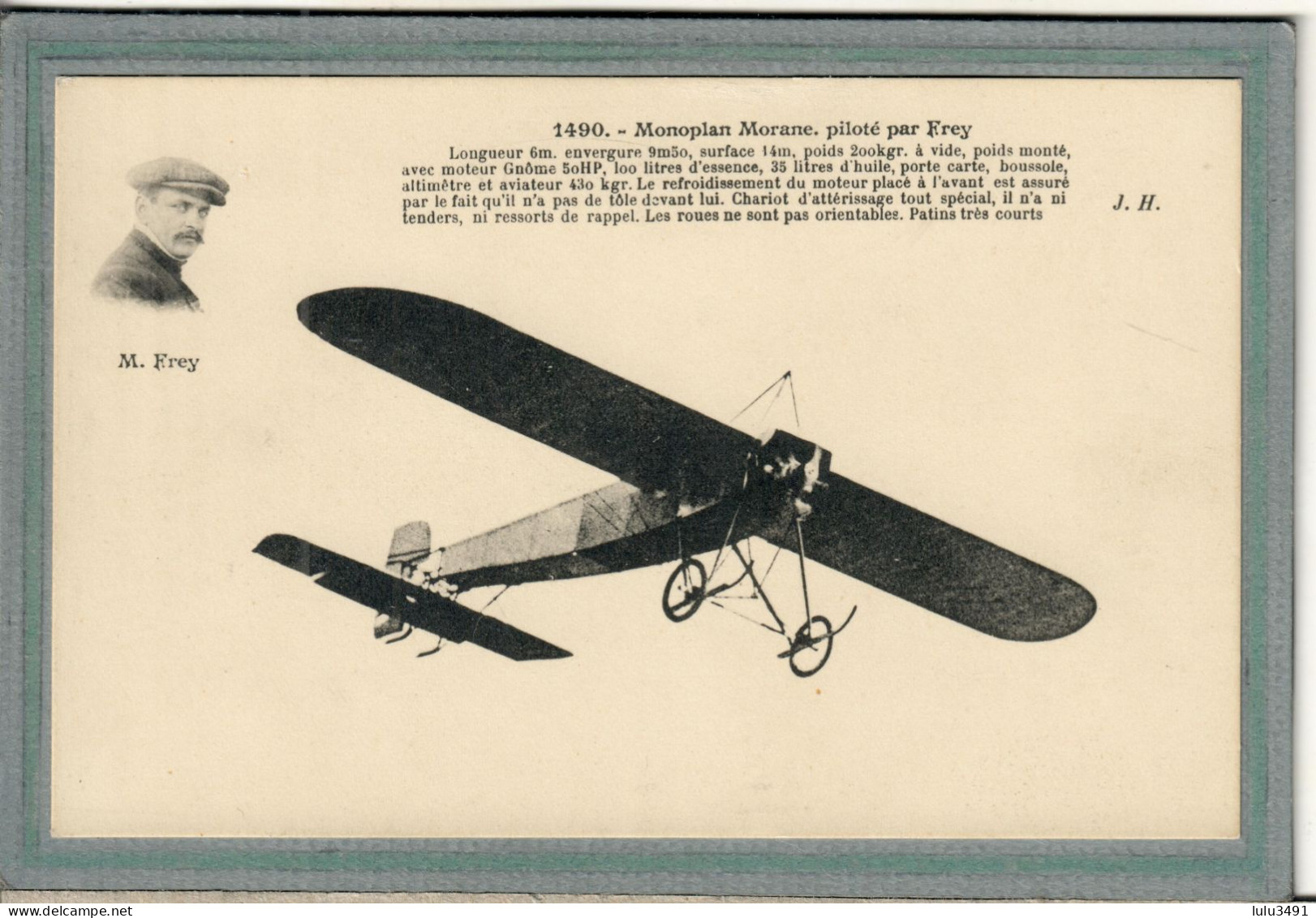CPA - Thème: AVIATION -Pionniers De L'Air - Aéroplane-monoplan Morane, Aviateur Pilote Frey En 1910 - Aviateurs