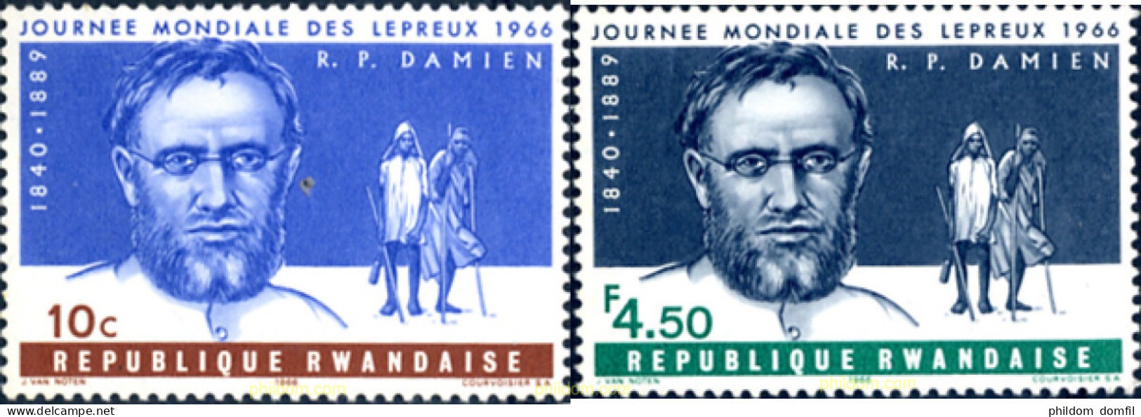 729790 MNH RUANDA 1966 DIA MUNDIAL DE LA LEPRA - Unused Stamps