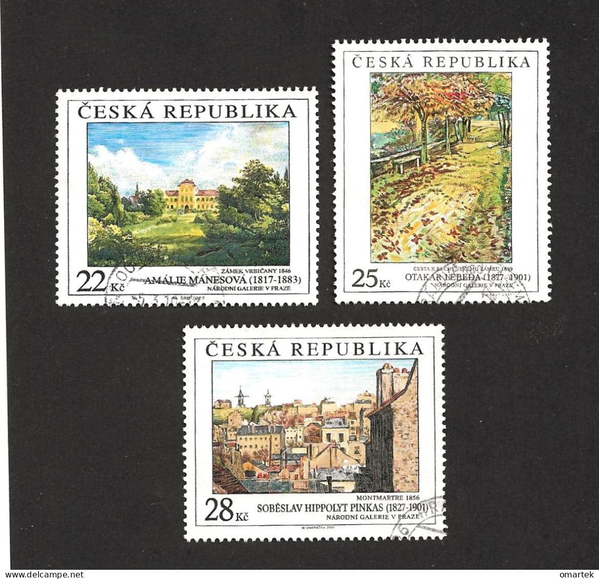 Czech Republic 2007 ⊙ Mi 532-534 Sc 3359-3361 Art. Gemälde.Tschechische Republik - Gebraucht