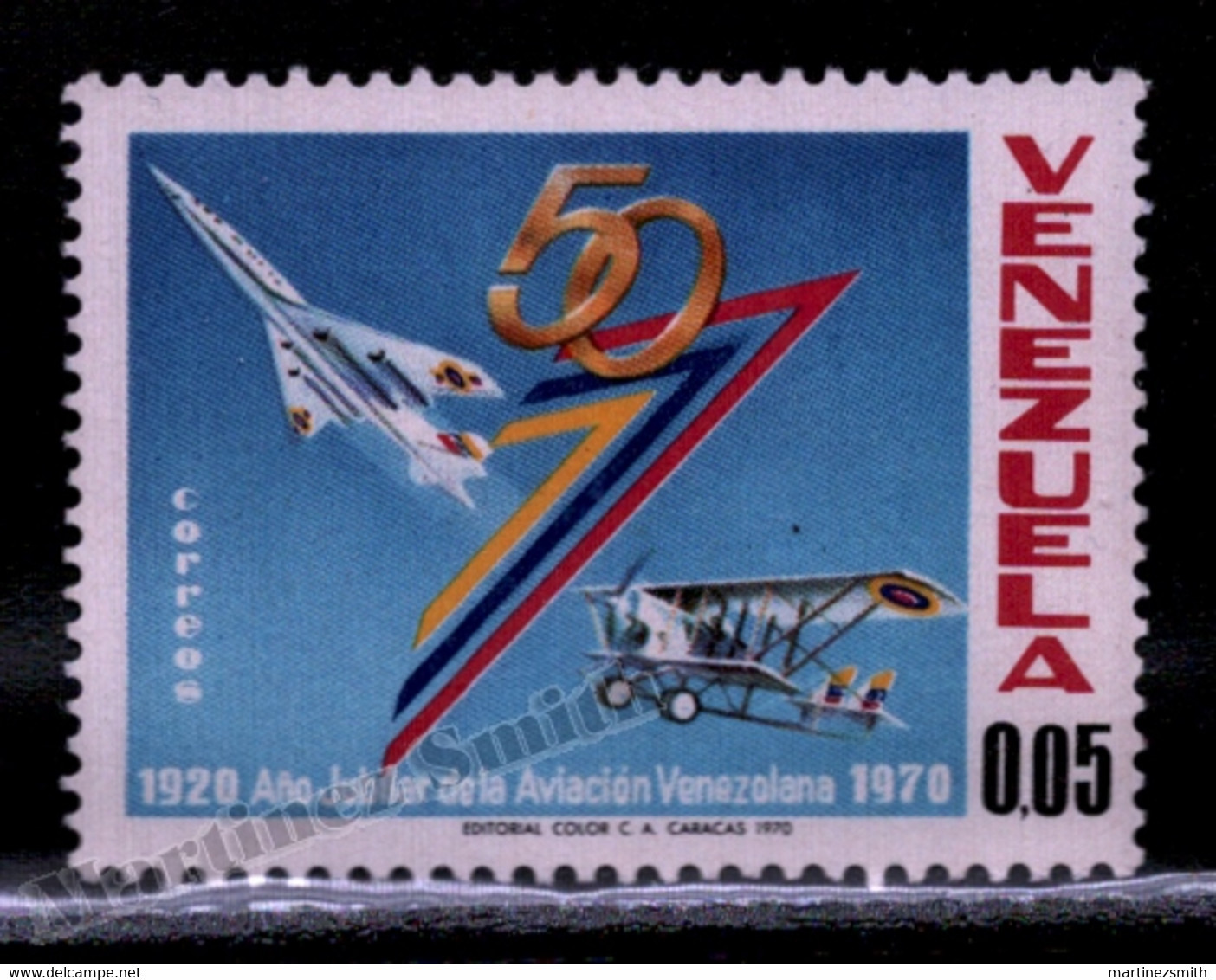 Venezuela 1970 Yvert 820, Planes. 50th Anniv Venezuelan Aviation - MNH - Venezuela