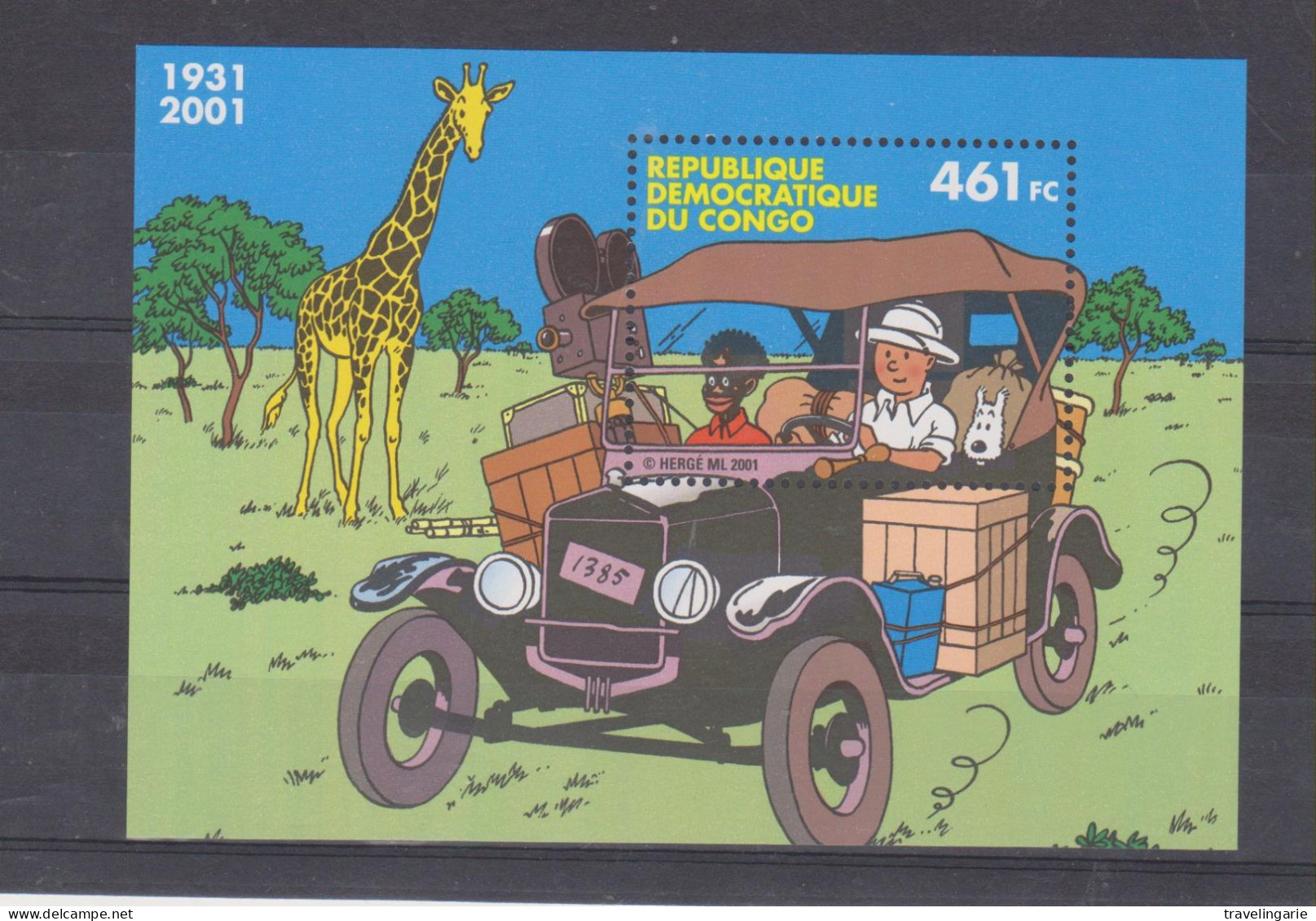 Democratic Republic Of Congo 2001 Tintin In Congo S/S MNH ** - Comics