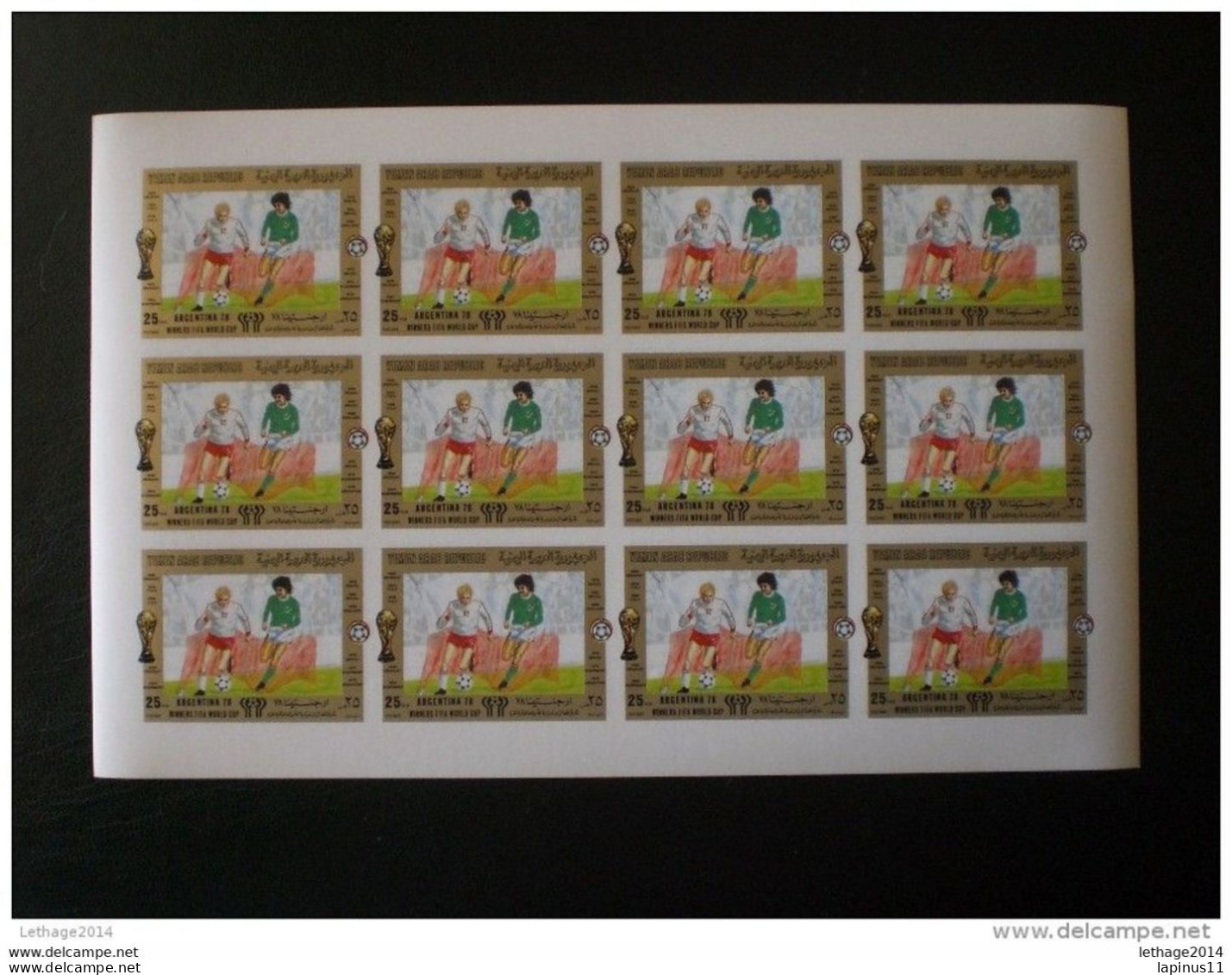 YEMEN 1980 Football World Argentina Cup Quarter Finalists - Match Scenes And Flags IMPERF RARE !! MNH 900,0 EURO - Jemen