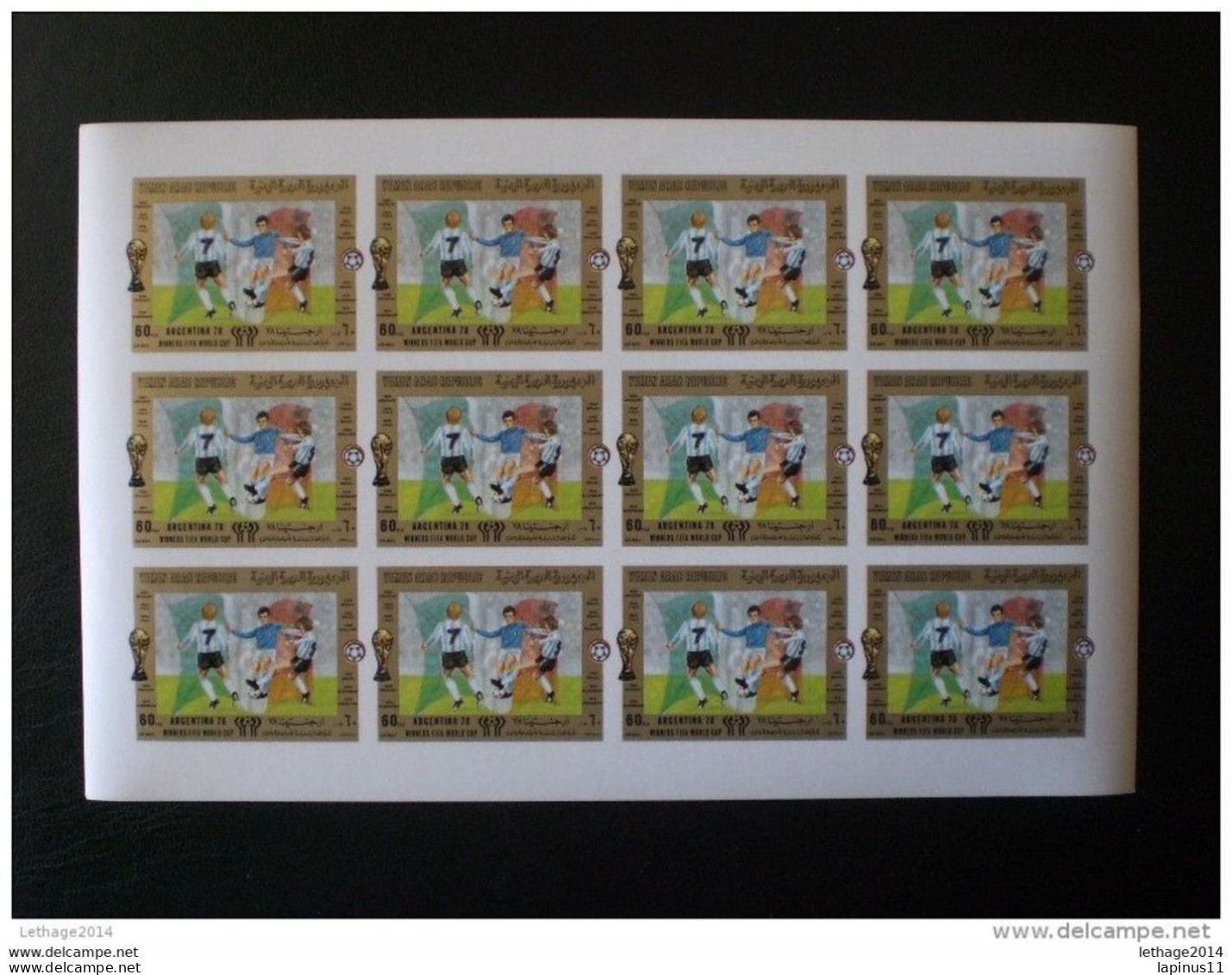 YEMEN 1980 Football World Argentina Cup Quarter Finalists - Match Scenes and Flags IMPERF RARE !! MNH 900,0 EURO