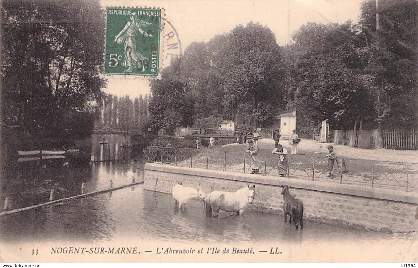 TOP NOGENT SUR MARNE L'ABREUVOIR ET L'ILE DE BEAUTE 1908 - Nogent Sur Marne