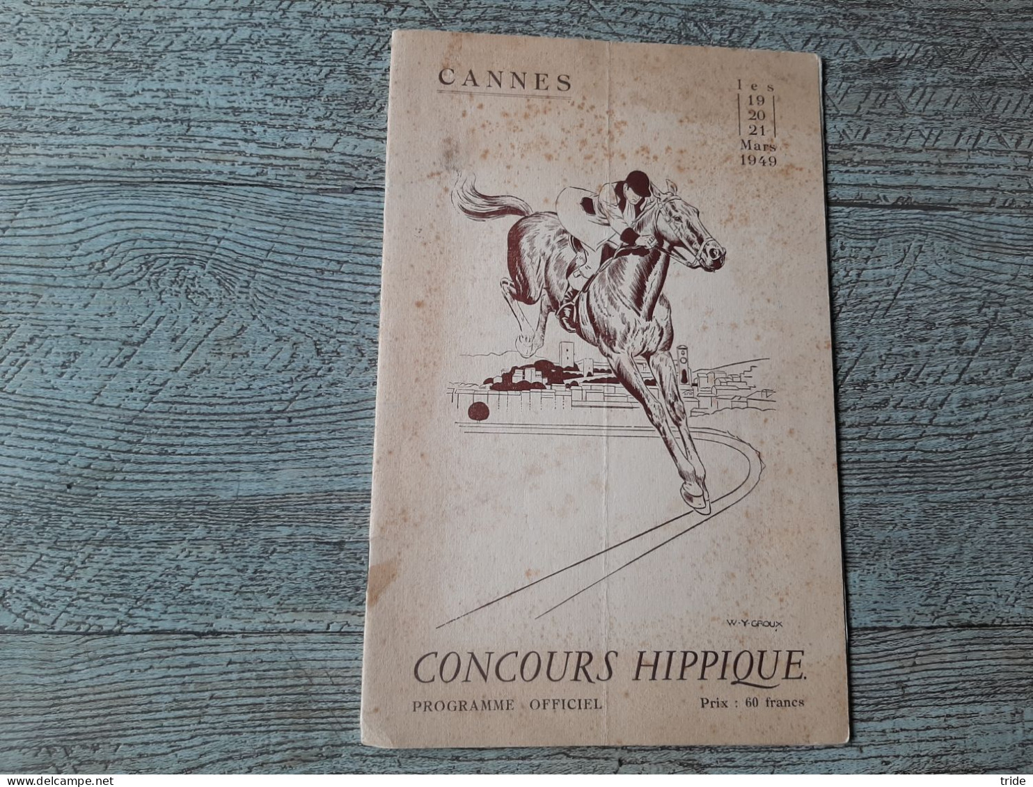 Programme Officiel Concours Hippique Cannes Mars 1949 Jardins Albert 1er Cheval équitation - Programmes