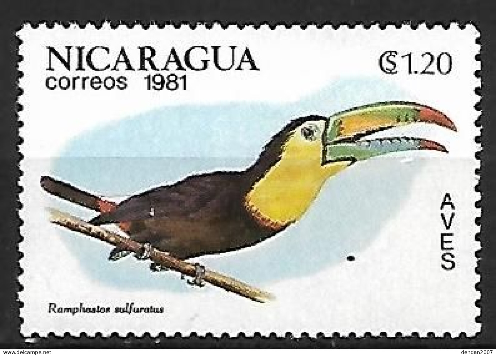 Nicaragua - Mint Hinged 1981 :    Keel-billed Toucan  -  Ramphastos Sulfuratus - Other & Unclassified