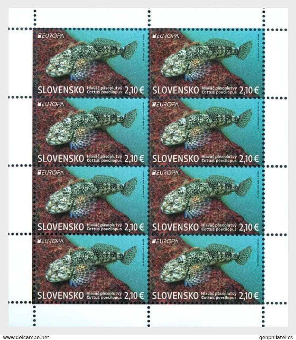 SLOVAKIA 2024 Europa CEPT. Underwater Fauna & Flora - Fine Sheet MNH - Neufs