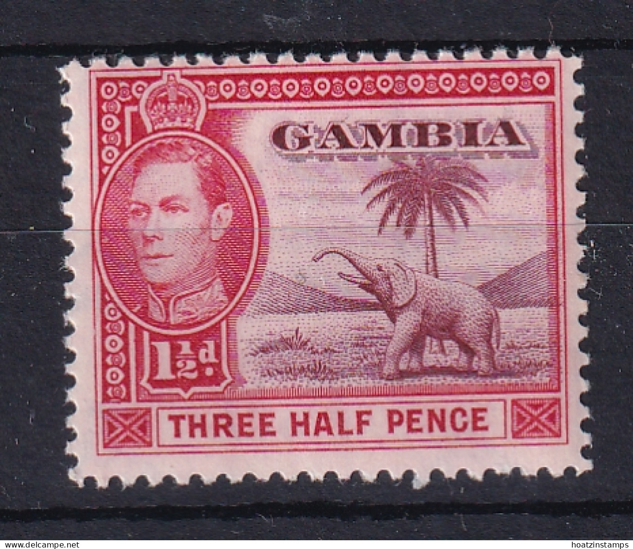 Gambia: 1938/46   KGVI   SG152     1½d   Brown-lake & Bright Carmine     MNH - Gambia (...-1964)