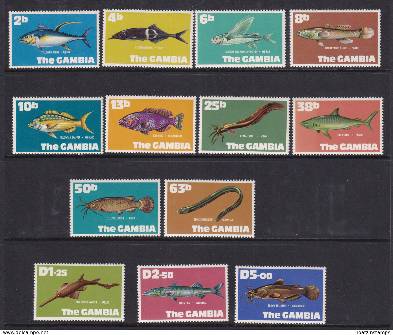 Gambia: 1971   Fishes - New Currency Set   SG271-283         MNH - Gambie (1965-...)