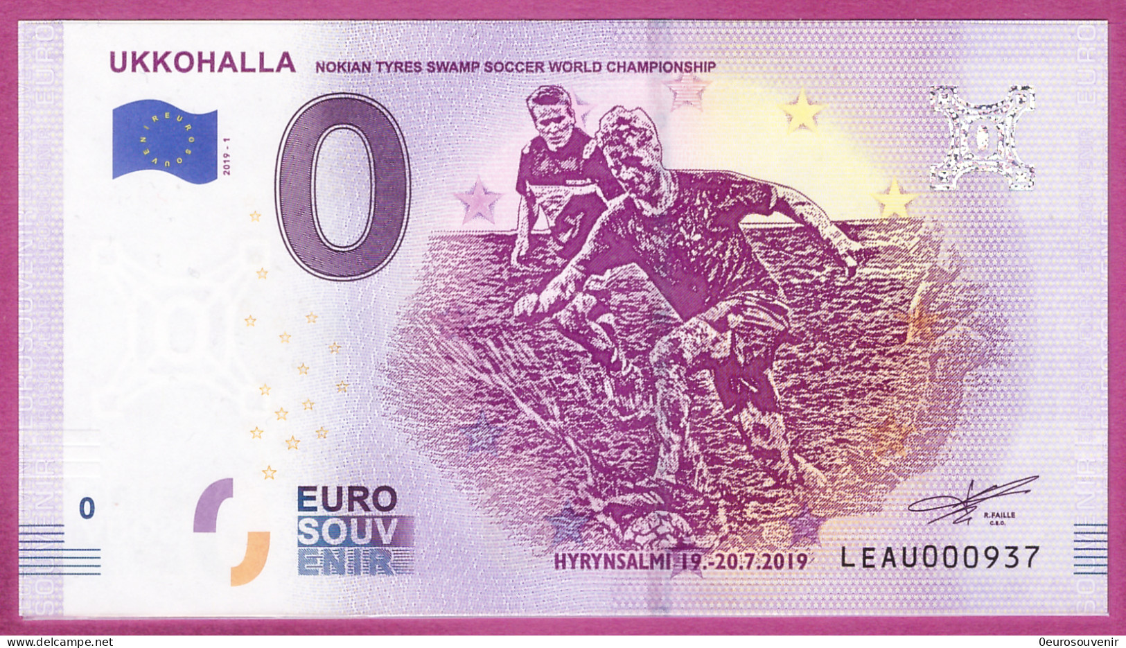 0-Euro LEAU 2019-1 UKKOHALLA - NOKIAN TYRES SWAMP SOCCER WORD CHAMPIONSHIP - Private Proofs / Unofficial