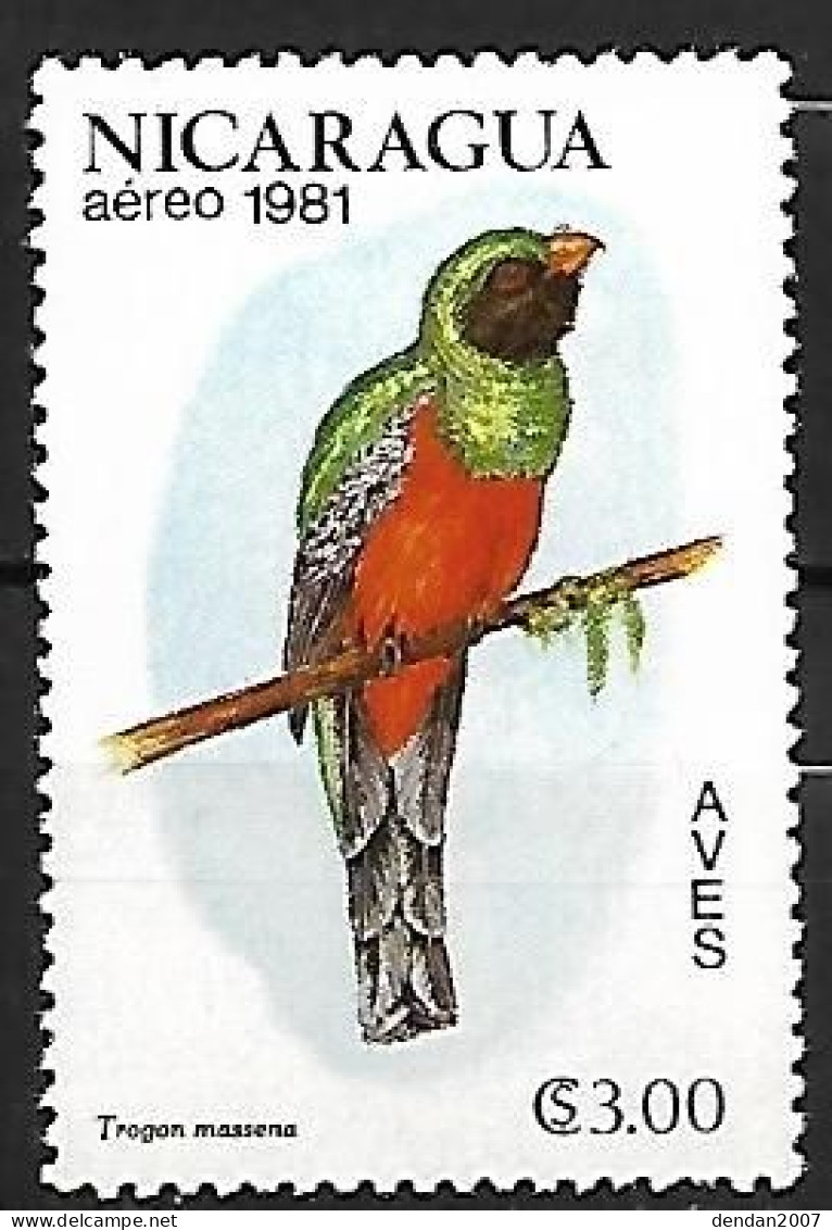 Nicaragua - Mint Hinged 1981 :      Slaty-tailed Trogon -   Trogon Massena - Other & Unclassified