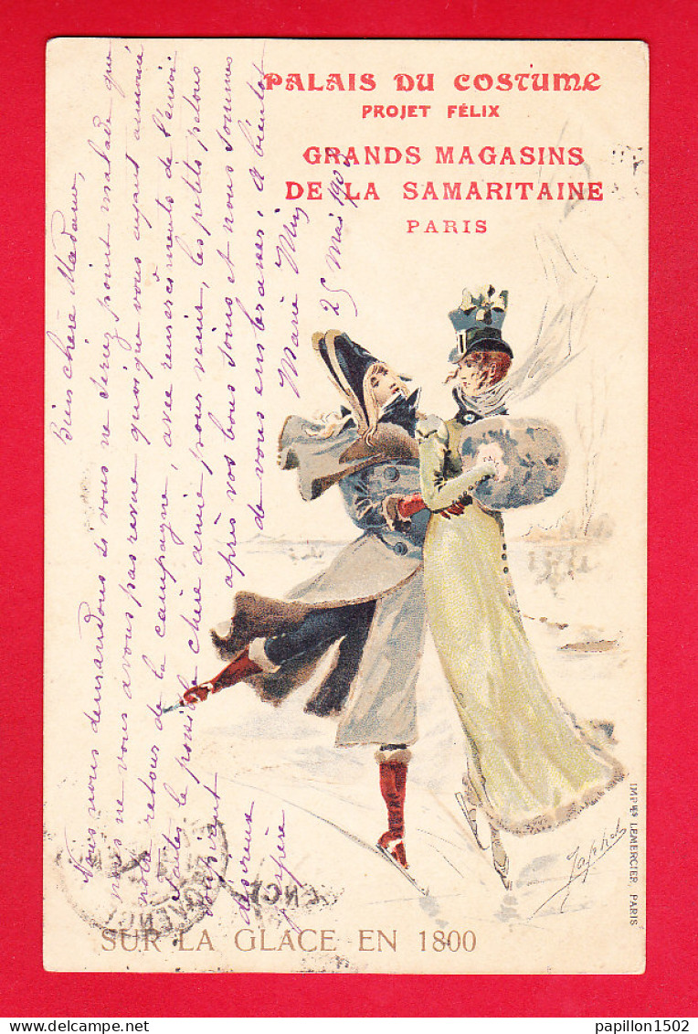 Mode-02P215  Sur La Glace En 1800, Palais Du Costume Projet Felix, Grands Magasins De La Samaritaine, Cpa Précurseur  - Fashion