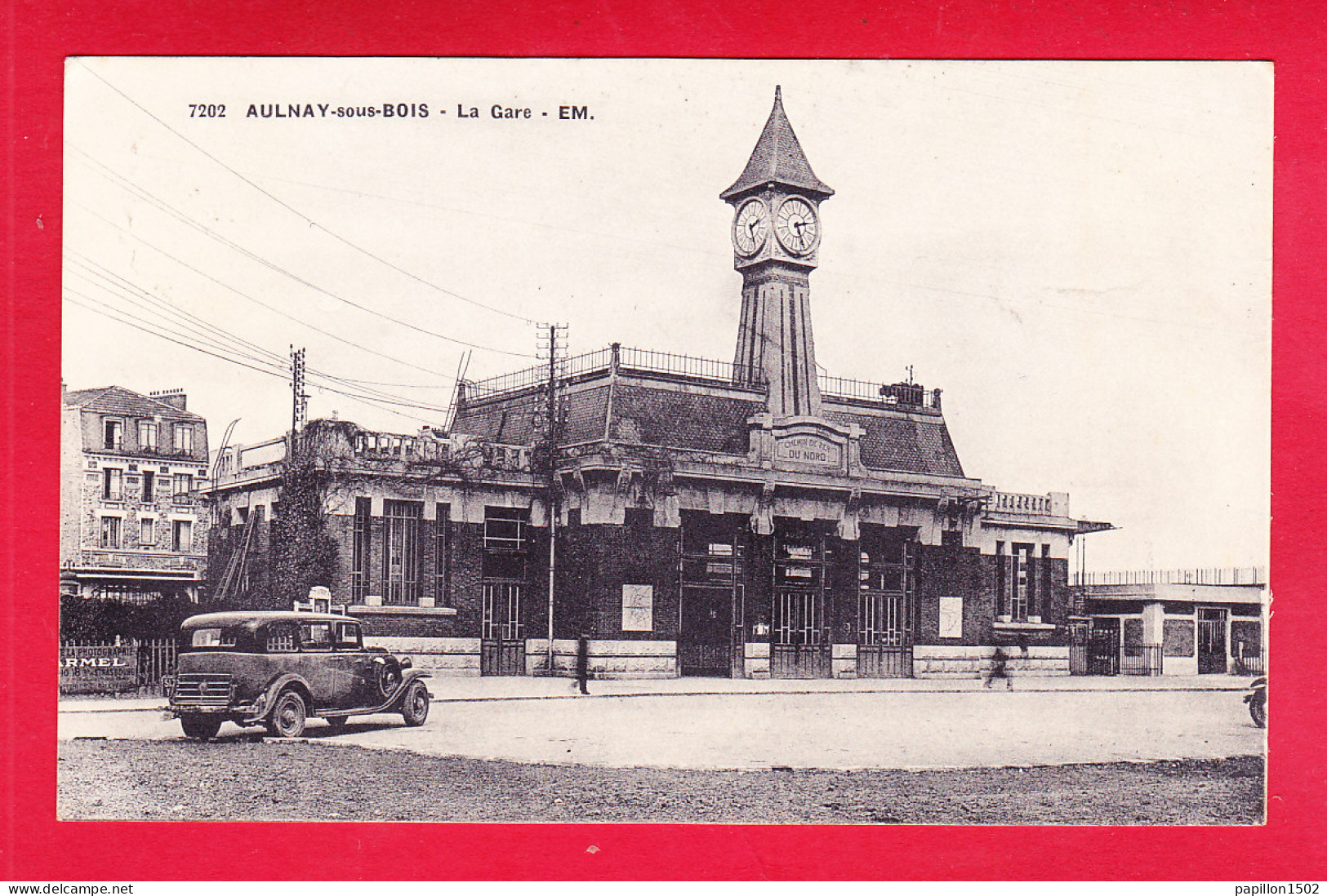 F-93-Aulnay Sous Bois-02A05  La Gare, Vue Extérieure, Très Vieille Voiture, Cpa BE - Aulnay Sous Bois