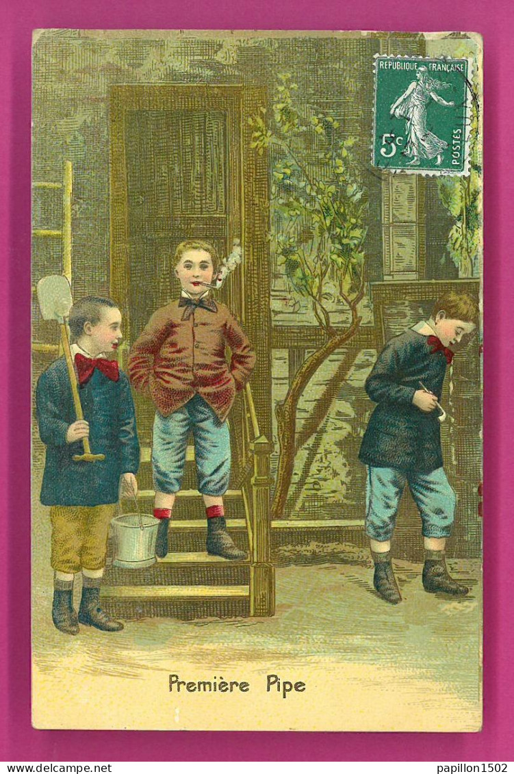 Enfants-261Ph66  Série De 3 Cpa, Première Pipe, Le Favori, Sommeil Interrompu, Cpa Colorisées - Collections, Lots & Series