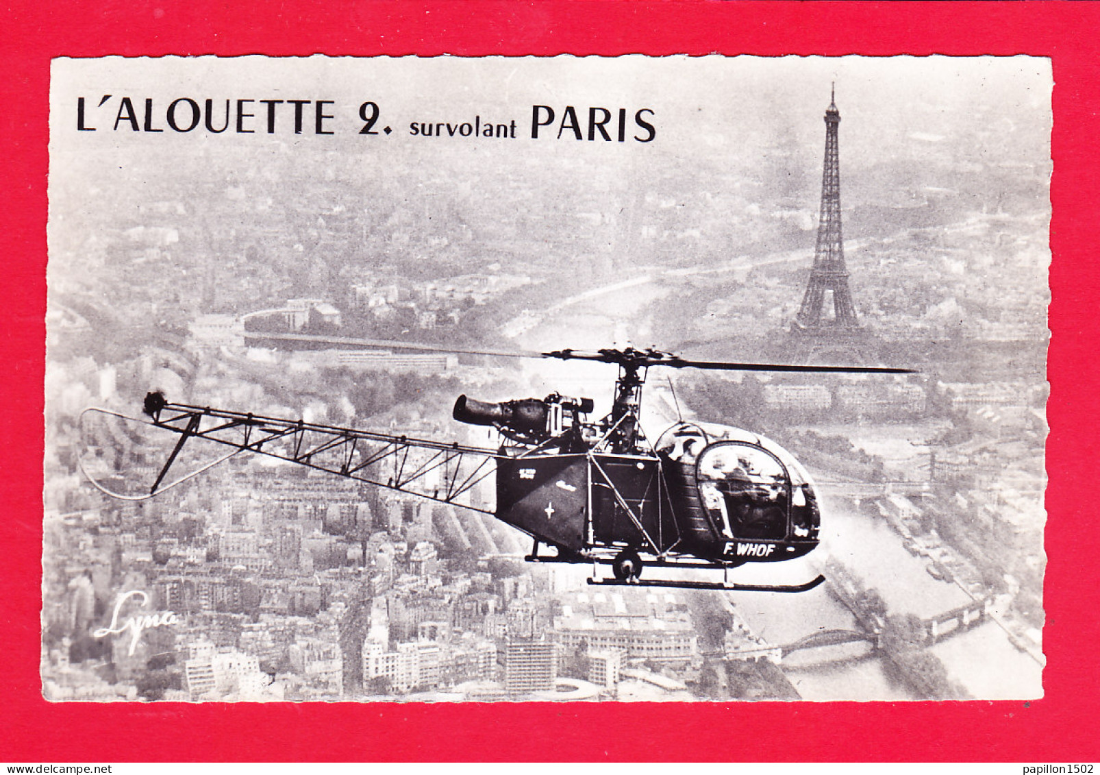 Aviation-636Ph120  L'ALOUETTE II Survolant Paris, Hélicoptère 5 Places, BE - Helikopters