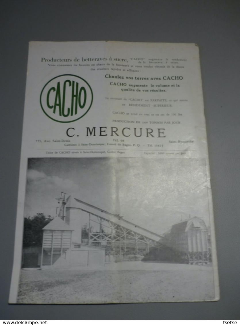 Revue  La Bettrave à Sucre ... Association Du Quebec - Avril 1952 - N°2 - 1900 - 1949