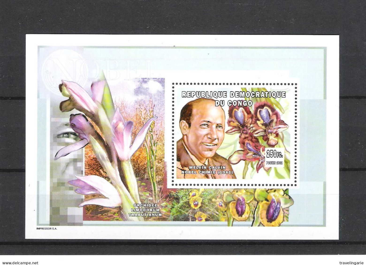 Democratic Republic Of Congo 2002 Nobel Prize Laureats And Orchids S/S MNH ** - Nobelpreisträger