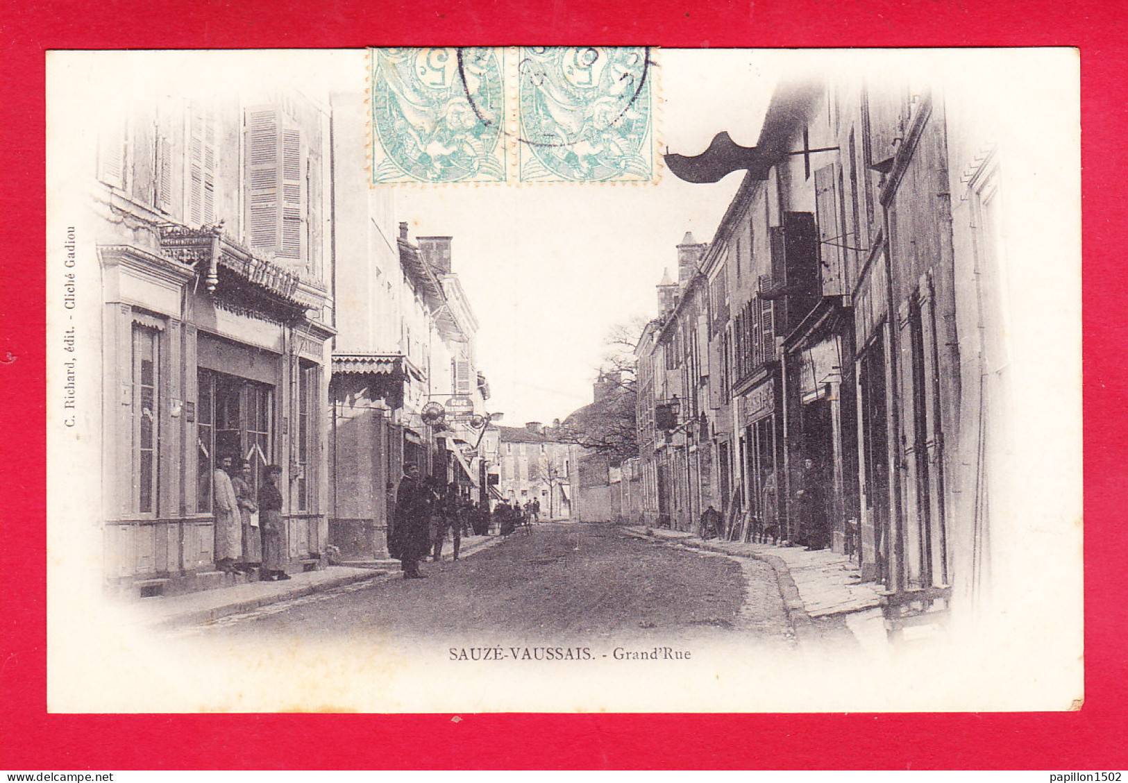 F-79-Sauze Vaussais-11Ph56  La Grand'rue, Cpa BE - Sauze Vaussais