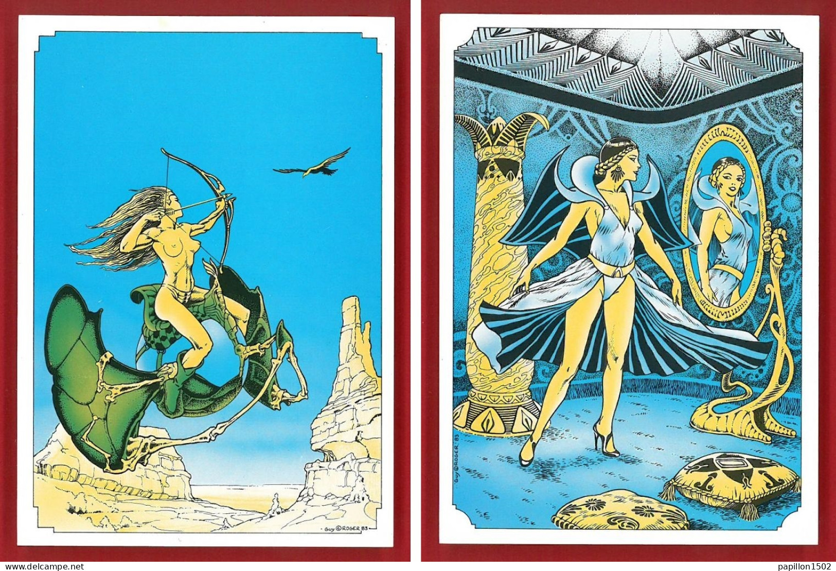 B.D.-92Ph59  Série De 6 Cartes Postales, Les Déesses Fantastiques, Collection Guy ROGER, BE - Comicfiguren