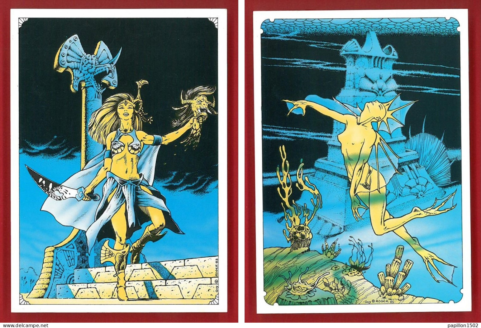 B.D.-92Ph59  Série De 6 Cartes Postales, Les Déesses Fantastiques, Collection Guy ROGER, BE - Comicfiguren