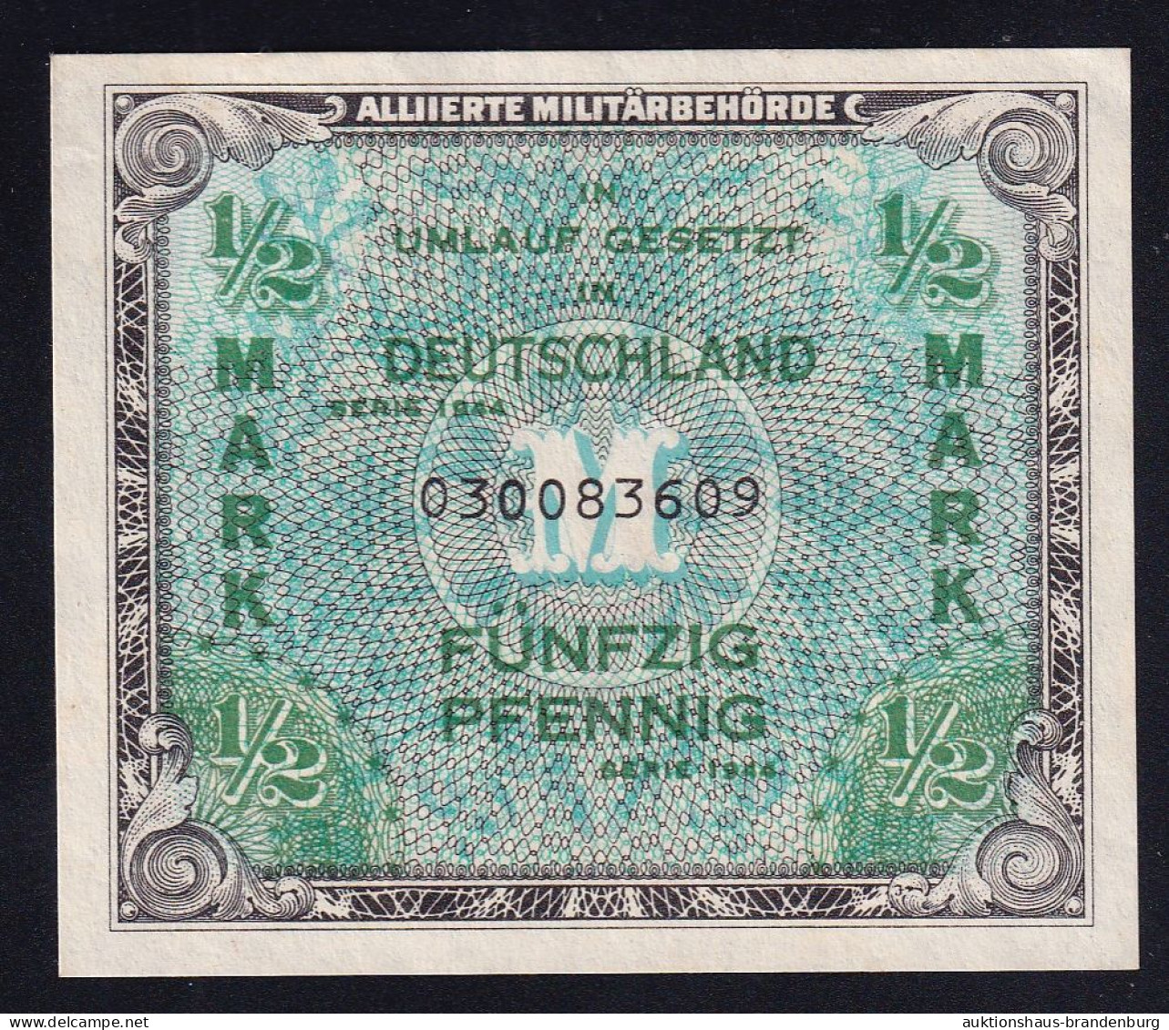 Alliierte Militärbehörde AMB: ½ Mark 1944 (AMB-1a) - 1/2 Mark