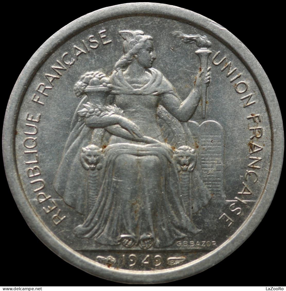 LaZooRo: French New Caledonia 1 Franc 1949 XF / UNC - Nieuw-Caledonië