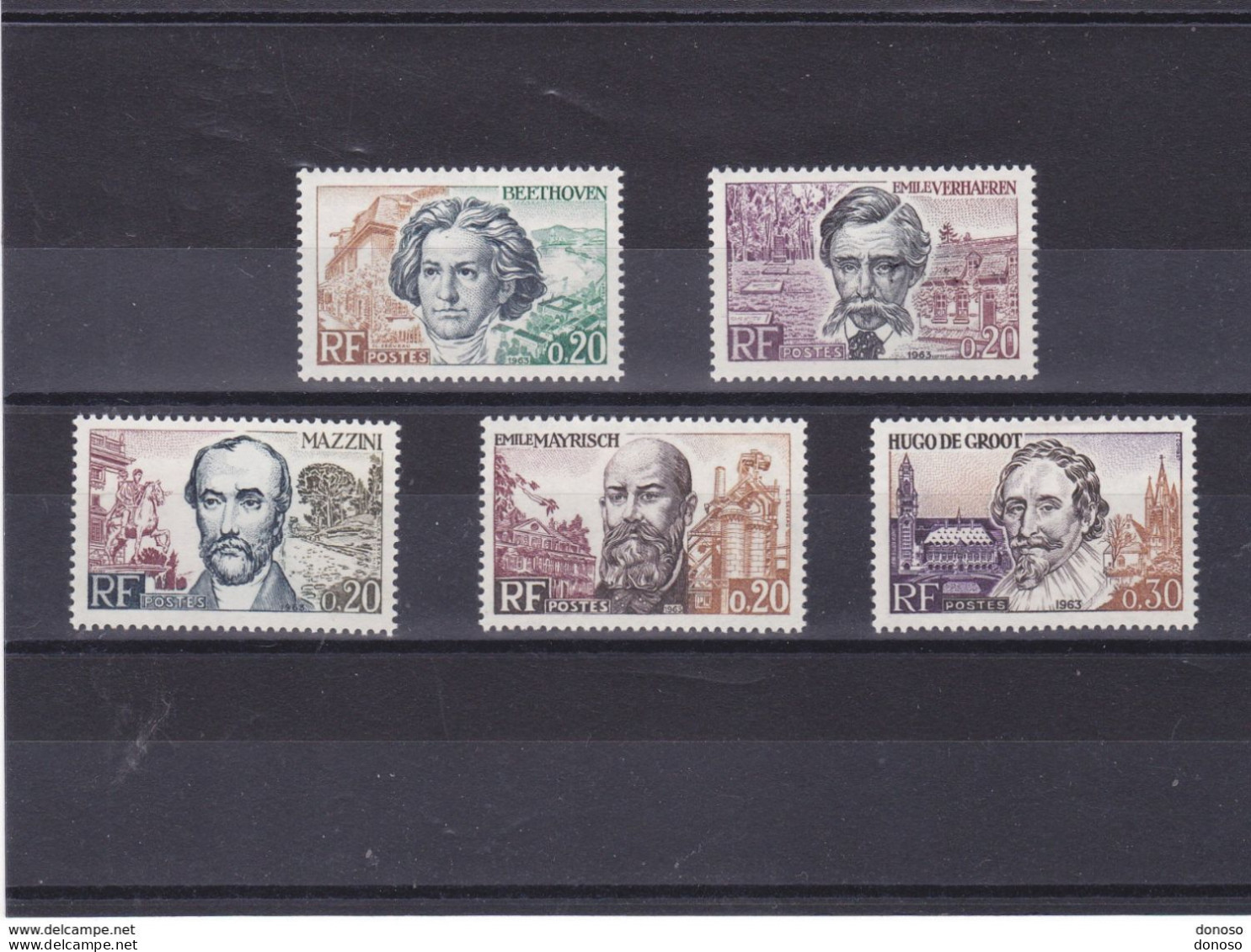 FRANCE 1963 GRANDS HOMMES DE LA COMMUNAUTE EUROPENNE Yvert 1382-1386 NEUF** MNH - Neufs