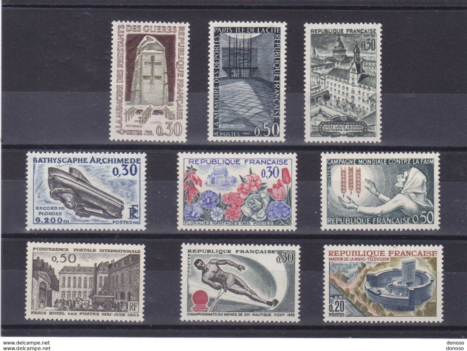 FRANCE 1963 Yvert 1368-1369 + 1379-1381 + 1387-1389 + 1395 + 1402 NEUF** MNH Cote : 4,10 Euros - Unused Stamps