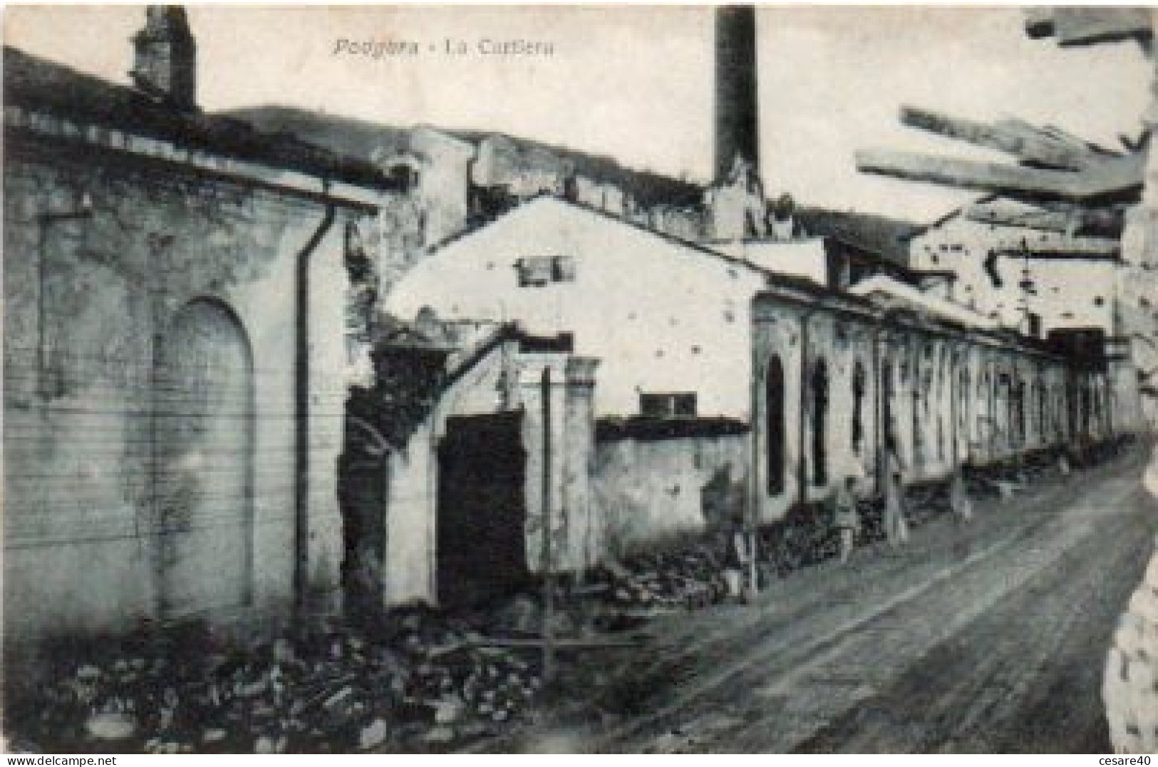 ITALIA - PODGORA (gorizia) - La Cartiera Distrutta, Animata, Ed. A.DE Pangher, Scritta 1917/18 - Fran 2023-2-45 - Gorizia