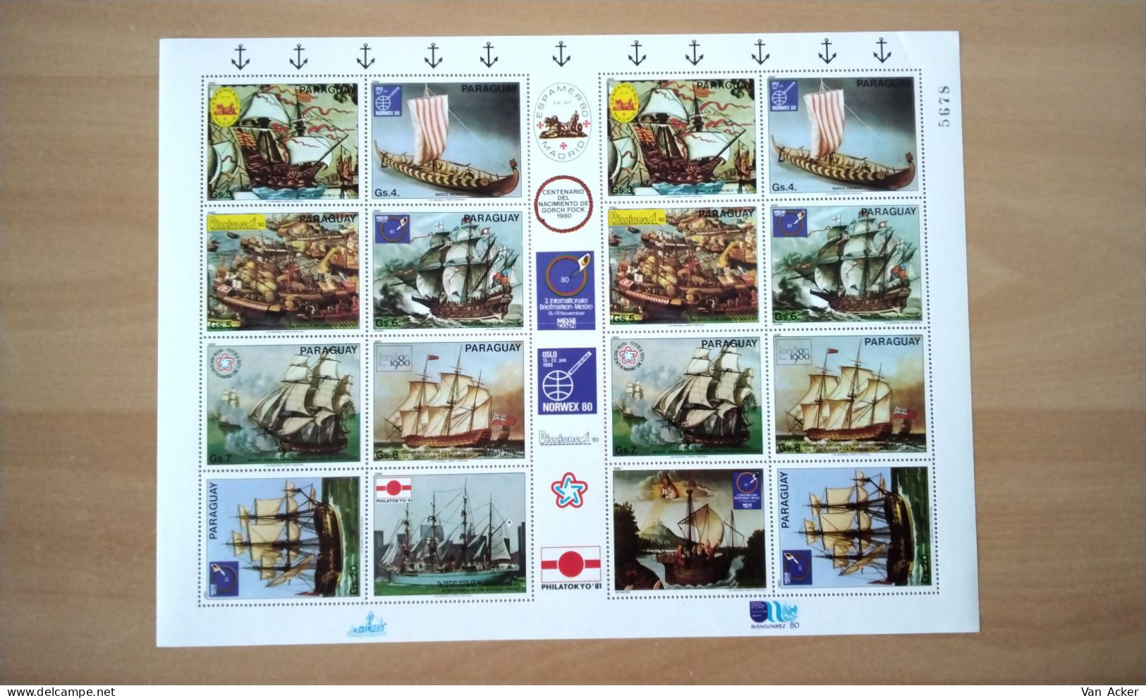 Paraguay Philatokyo 1980 Ships MNH. - Paraguay