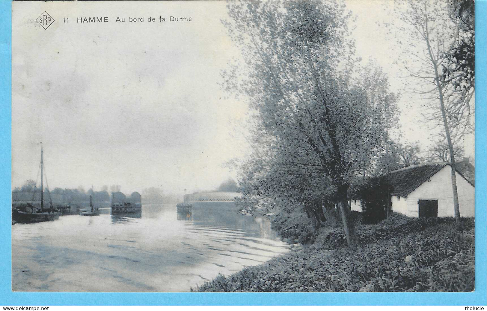 Hamme (Oost Vl.-bij Waasmunster-Tussen Sint Niklaas En Dendermonde)-1907-Au Bord De La Durme-carte Bleutée-Uitg.SBP N°11 - Hamme