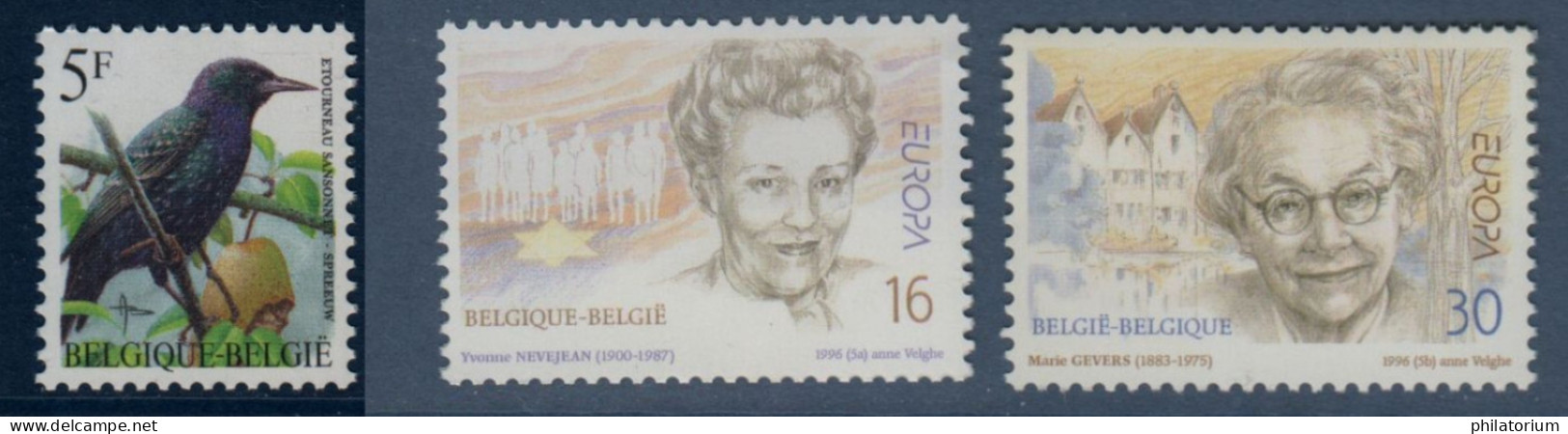 Belgique België, **, Yv 2636, 2637, 2638, Mi 2690, 2688, 2689, SG 3307, 3301, 3302, - Unused Stamps