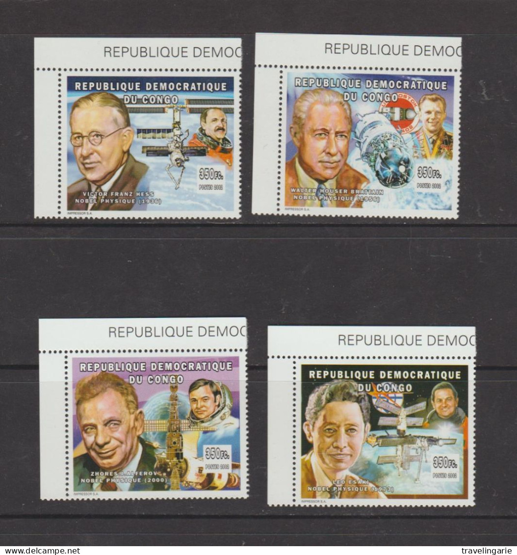 Democratic Republic Of Congo 2002 Nobel Prize Laureats And Space Set MNH ** - Ongebruikt