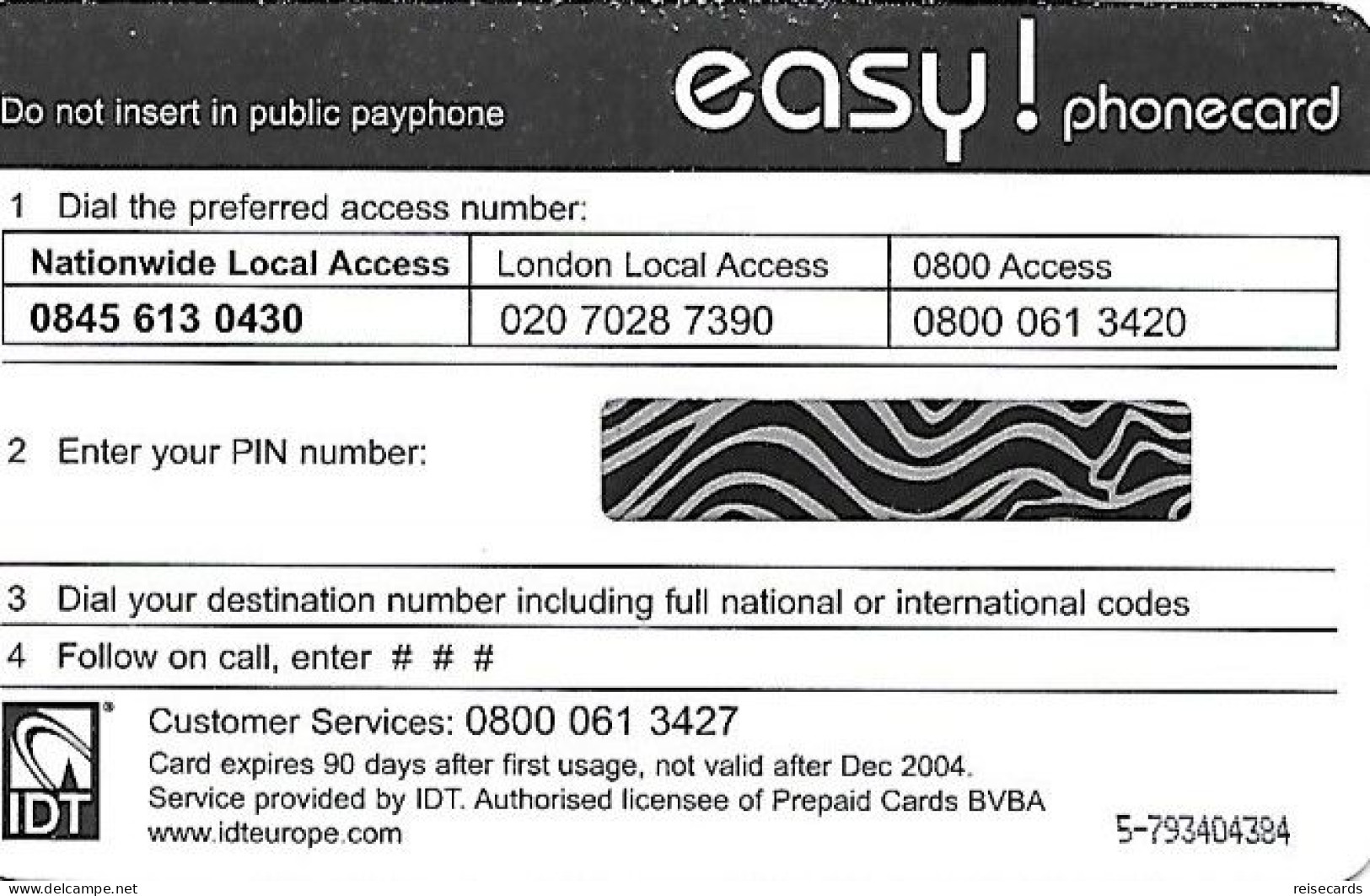 Great Britain: Prepaid IDT - Easy! 12.04 - Andere & Zonder Classificatie