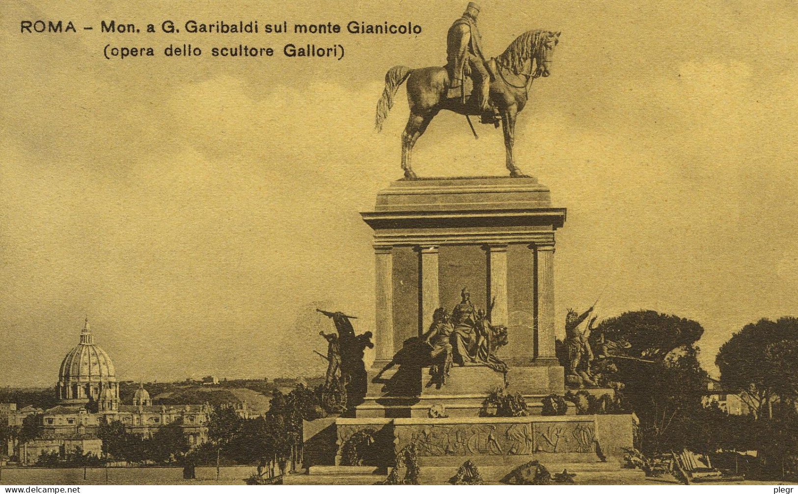 0-ITALAZ 01 36 - ROMA / ROME - MON. A G.GARIBALDI SUL MONTE GIANICOLO - Castel Sant'Angelo