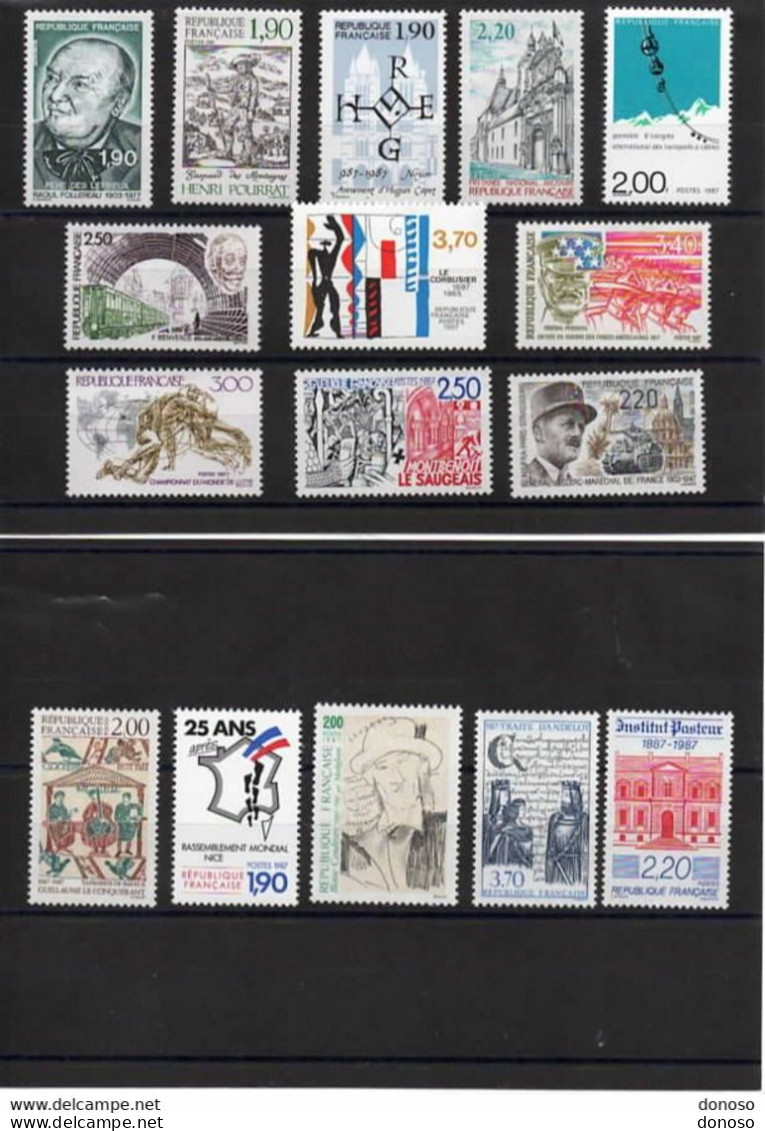 FRANCE 1987 Yvert 2452-2453 + 2470 + 2475 + 2477-2482 + 2492 + 2495-2497 + 2499-2500 NEUF** MNH Cote : 19,40 Euros - Unused Stamps