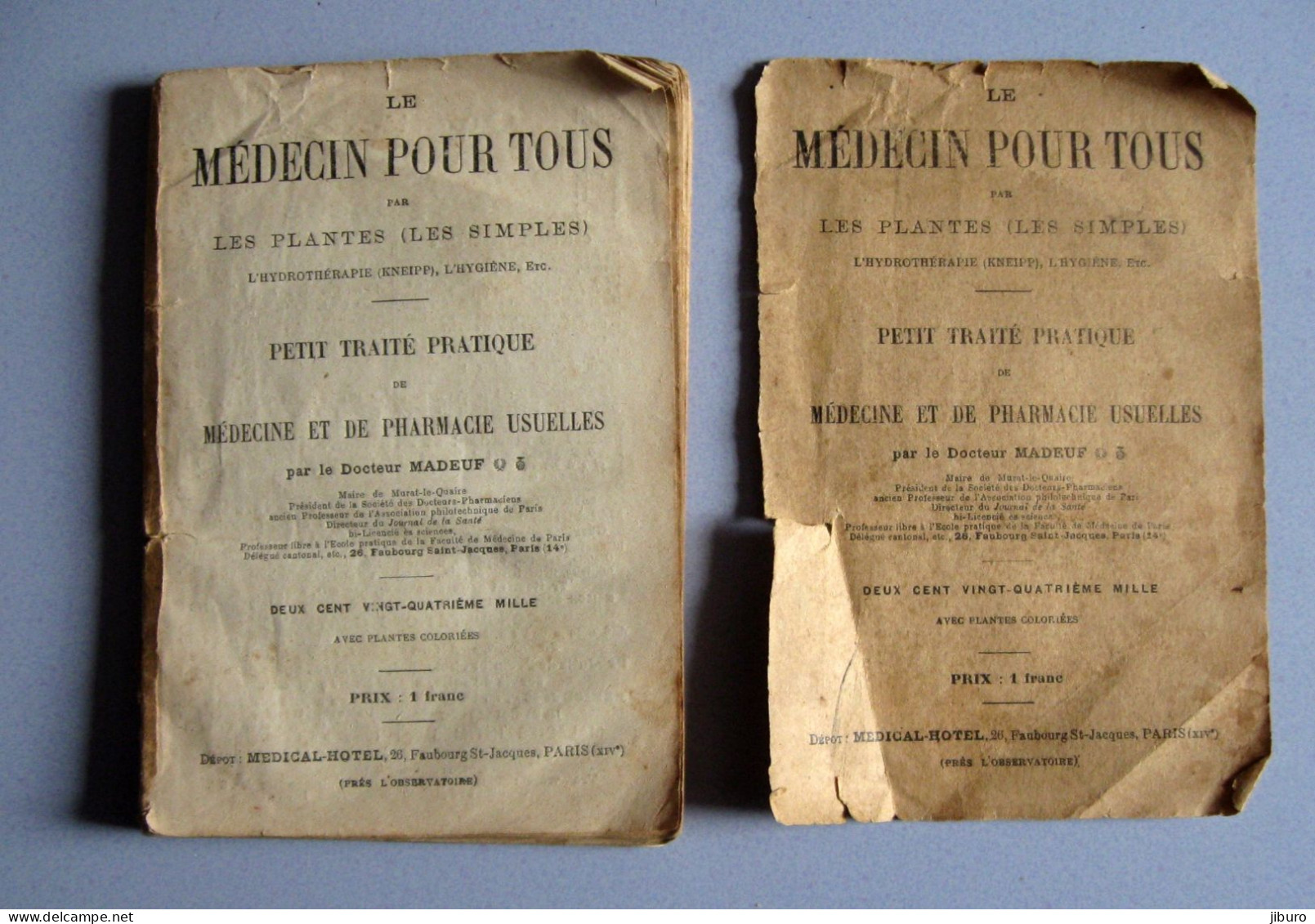 Docteur Mabeuf Livre Le Médecin Pour Tous Médecine Plantes + Gravure Médical-Hôtel 26 Rue Faubourg Saint-Jacques Paris - Santé