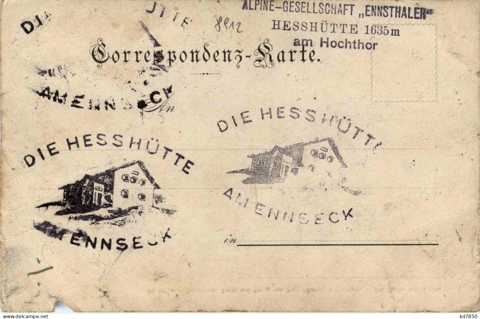 Gesäuse, Hesshütte Am Hochthor, Gruss Aus Dem Ennsthale, - Gesäuse