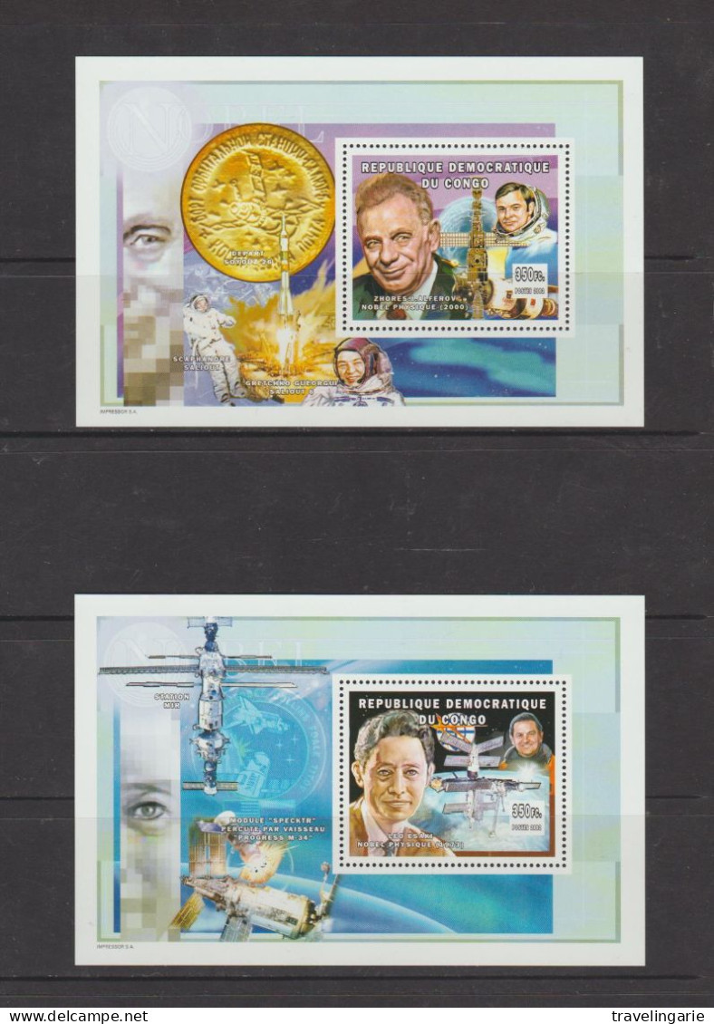 Democratic Republic Of Congo 2002 Nobel Prize Laureats And Space S/S Set MNH ** - Other & Unclassified