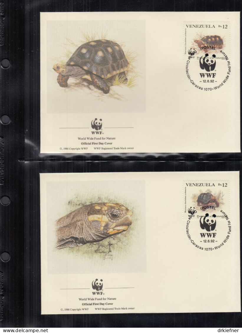 VENEZUELA  2729-2732, 4 FDC, WWF, Weltweiter Naturschutz: Schildkröten, 1992 - Venezuela