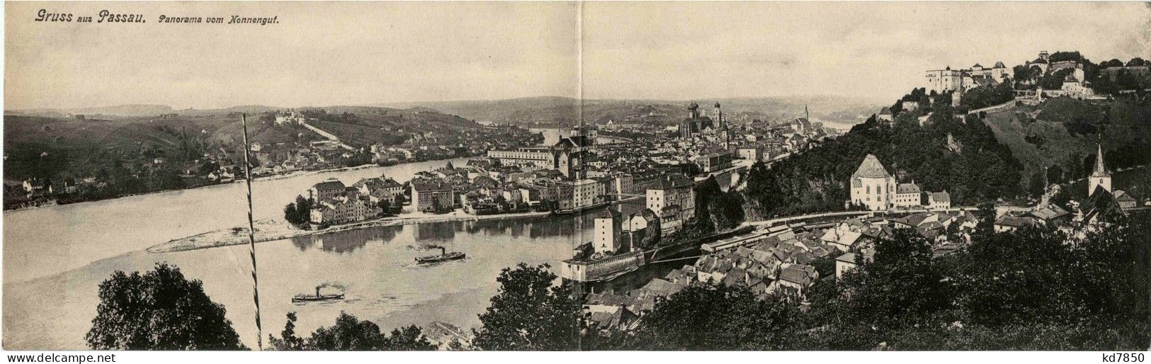 Passau/Bayern - Panorama Vom Nonnengut (Klappkarte) - Passau