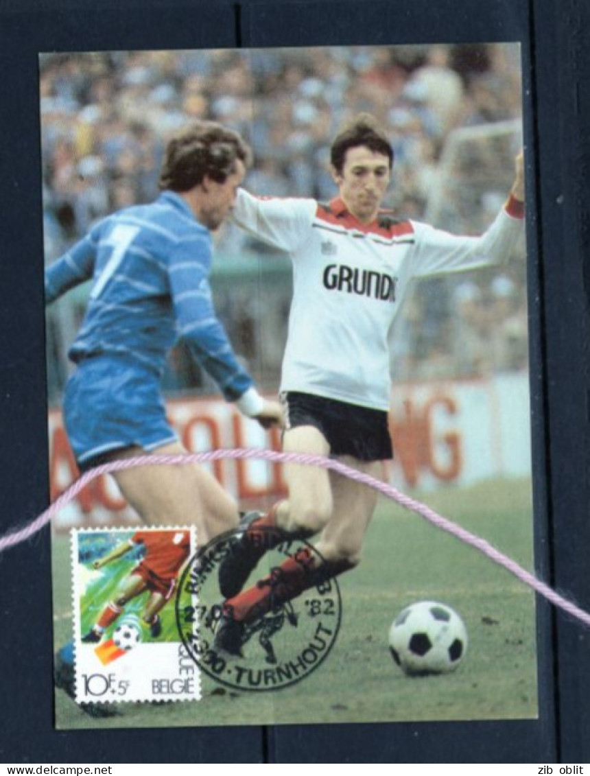 (alm)  CARTE MAXIMUM BELGIE BELGIE FOOTBALL RWDM AA GENT OBL TURNHOUT 1982 VAN DER ELST MUCHER - 1981-1990