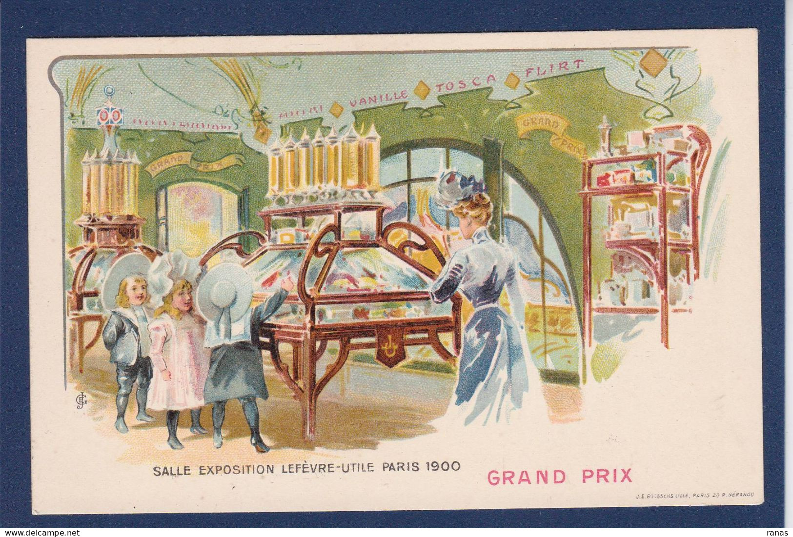 CPA Publicité Lu Lefèvre Utile Non Circulé Art Nouveau Exposition 1900 Voir Scan Du Dos - Publicidad