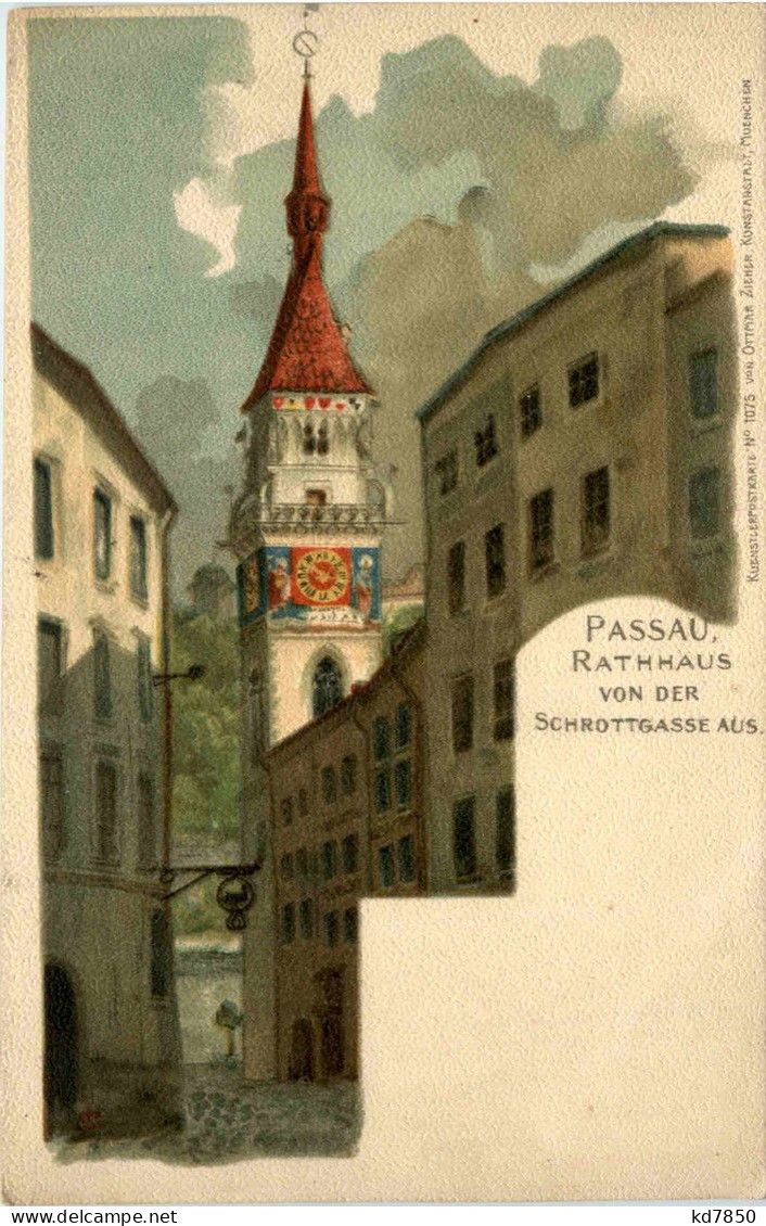 Passau/Bayern - Rathaus Von Der Schrottgasse Aus - Passau