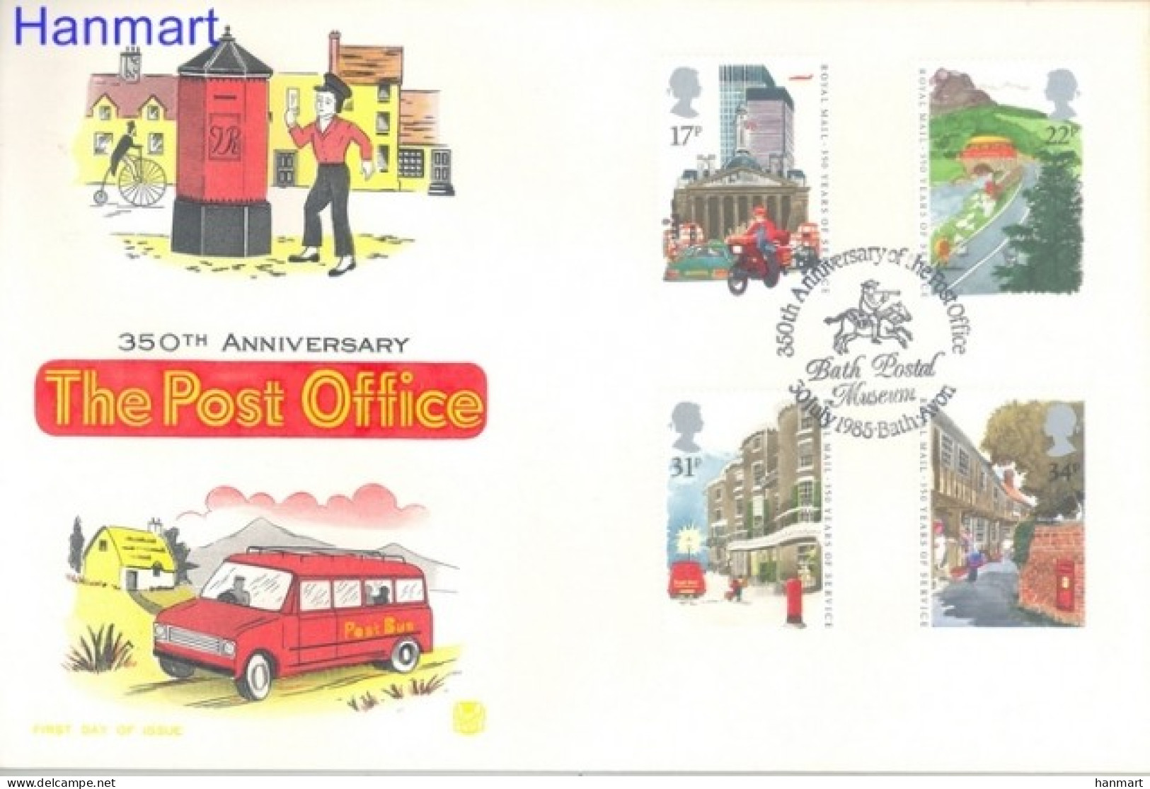 United Kingdom Of Great Britain & Northern Ireland 1985 Mi 1035-1038 FDC  (FDC ZE3 GBR1035-1038a) - Ponts